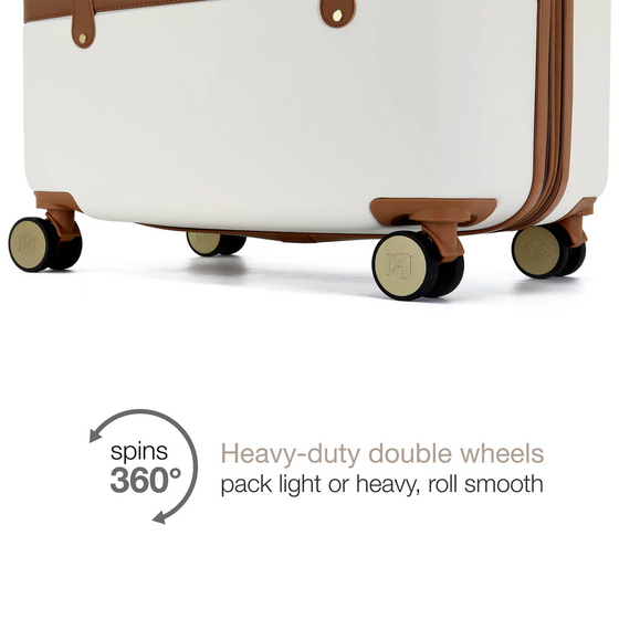 Grace Expandable Retro 25" Medium Check-in Suitcase - White Luggage
