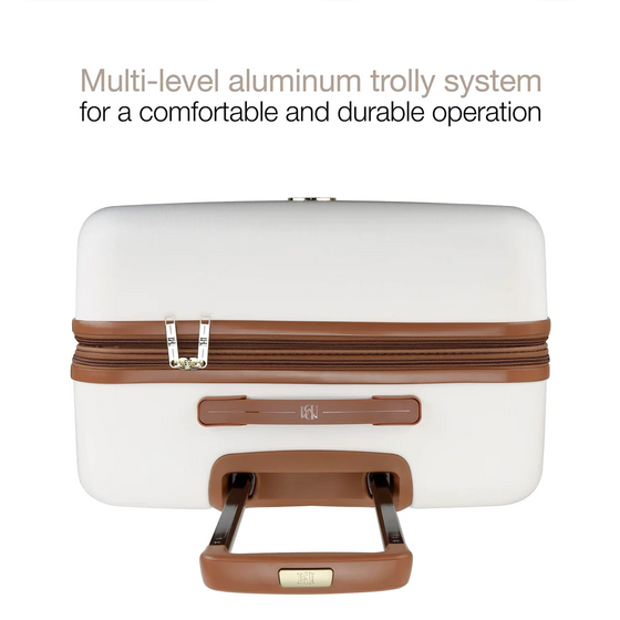 Grace Expandable Retro 25" Medium Check-in Suitcase - White Luggage