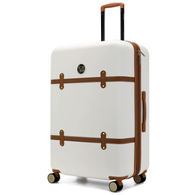 Grace Expandable Retro 25" Medium Check-in Suitcase - White Luggage