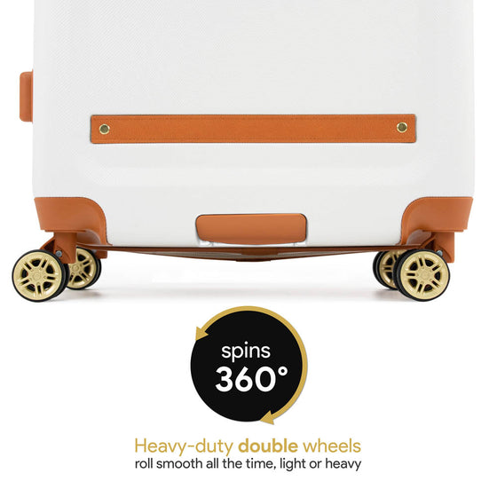 Vintage Expandable Retro Luggage Set - Bianco White